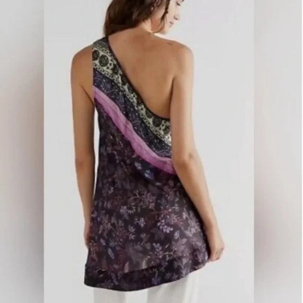Free People Mira Coral One Shoulder Bohemian Tunic Tank Top.- XL - Picture 10 of 11